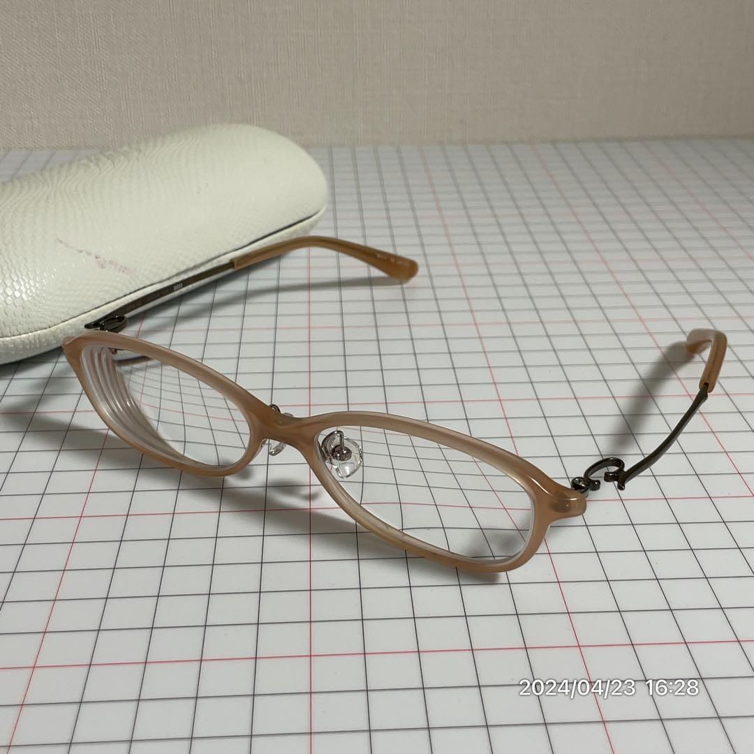 美品 999.9 フォーナインズ オーバル型 フルリム チタニウム メガネ 