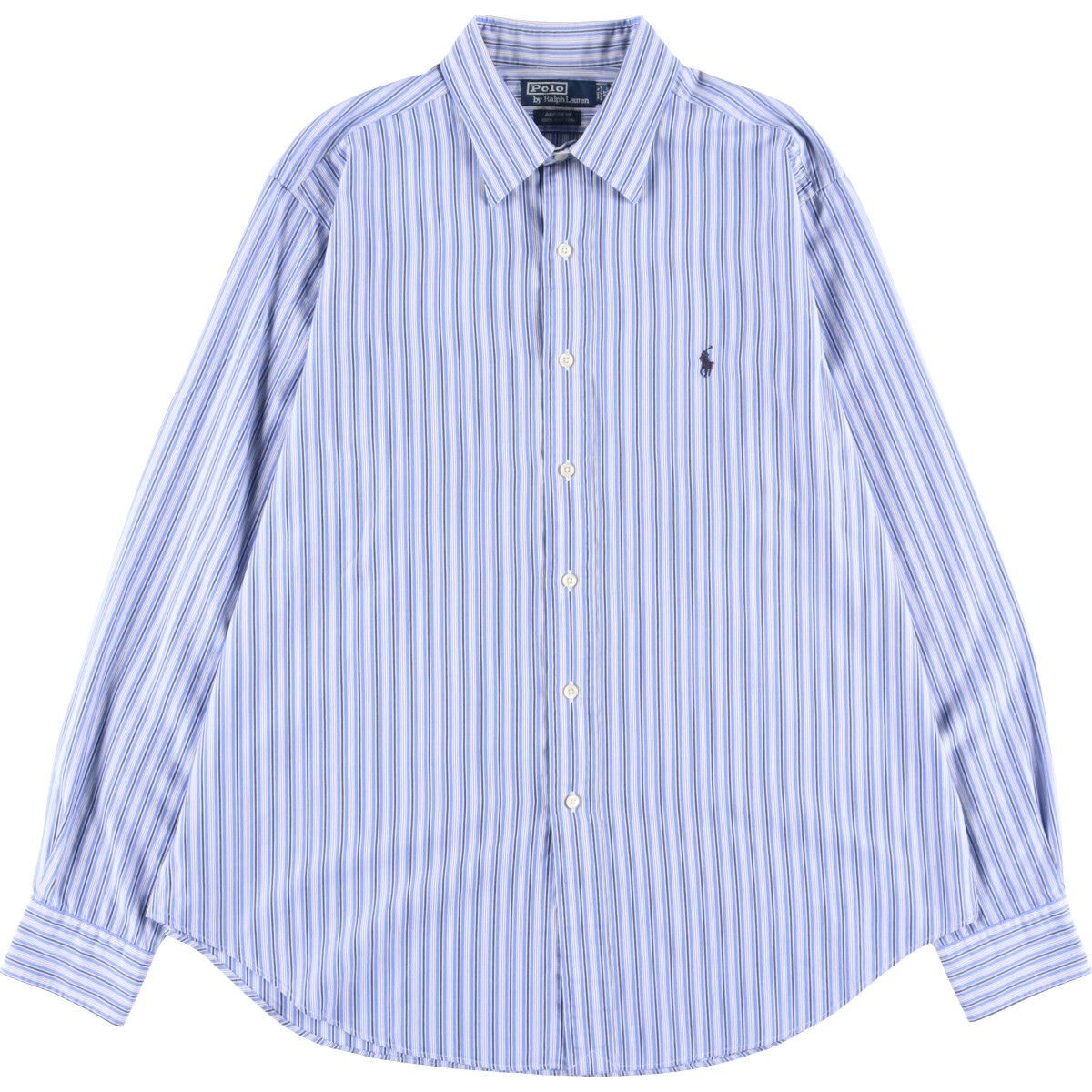 古着 ラルフローレン Ralph Lauren POLO by Ralph Lauren ANDREW マルチストライプ 長袖 ストライプシャツ メンズXL/eaa428668