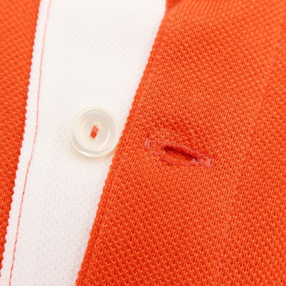 新品未使用タグ付き【LACOSTE】半袖鹿子ポロシャツ　オレンジ　SIZE3 中古】【未使用】ラコステ LACOSTE コットン 鹿の子 半袖
