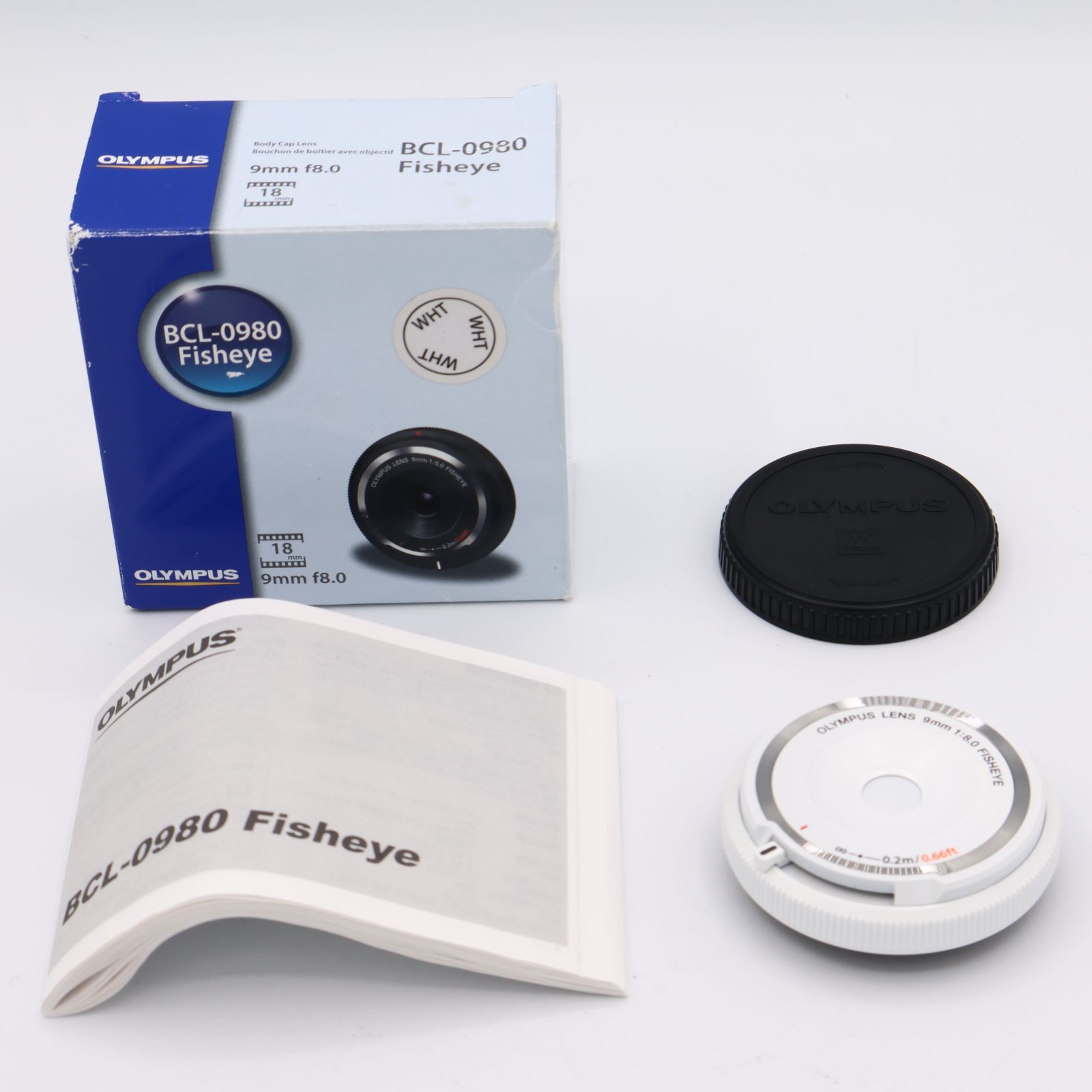 美品 OLYMPUS BCL-0980 Fisheye レンズ　ホワイト色 オリンパス ボディキャップレンズ｜BCL-0980 WHT｜[通販
