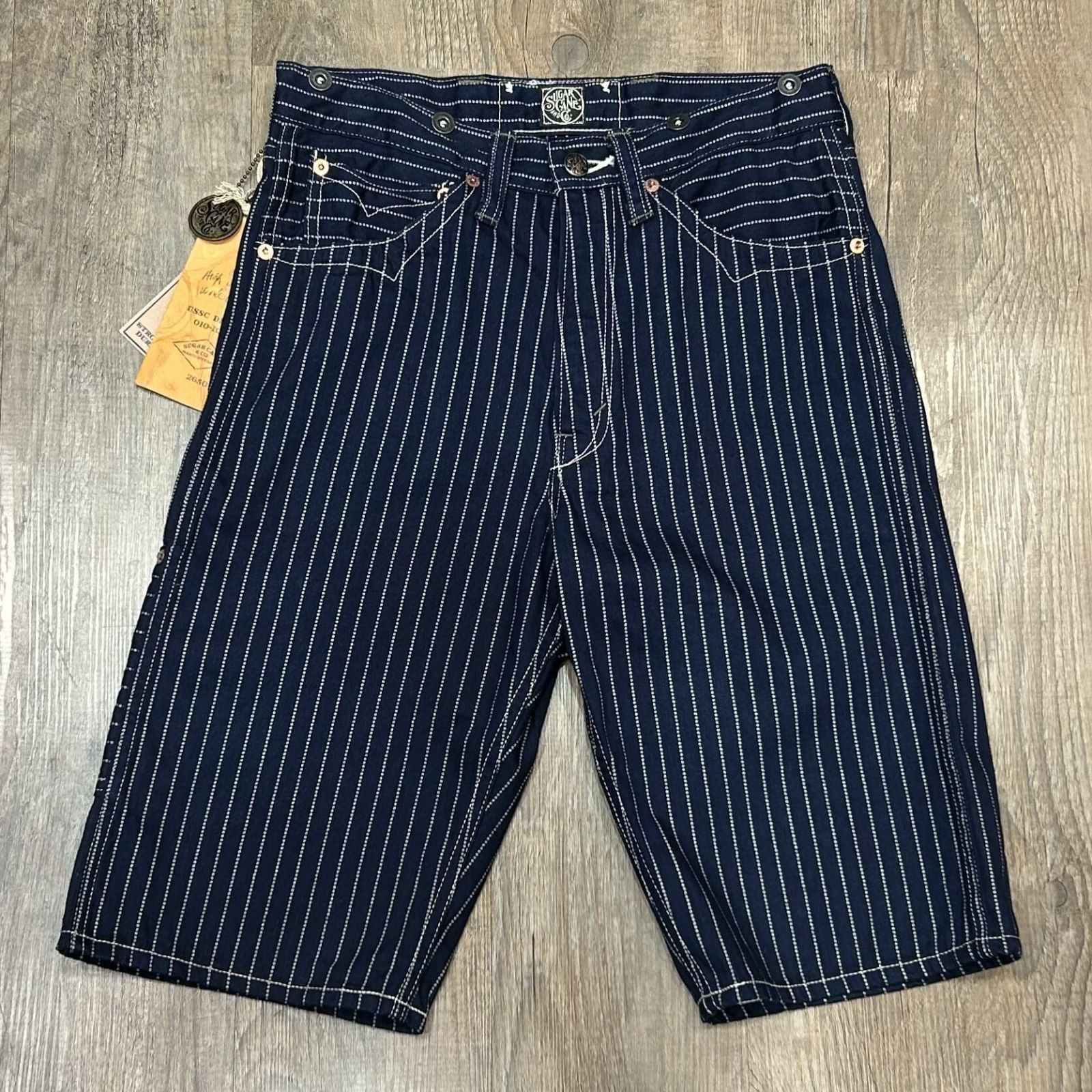 シュガーケーン ウォバッシュストライプ ワーク ショーツ