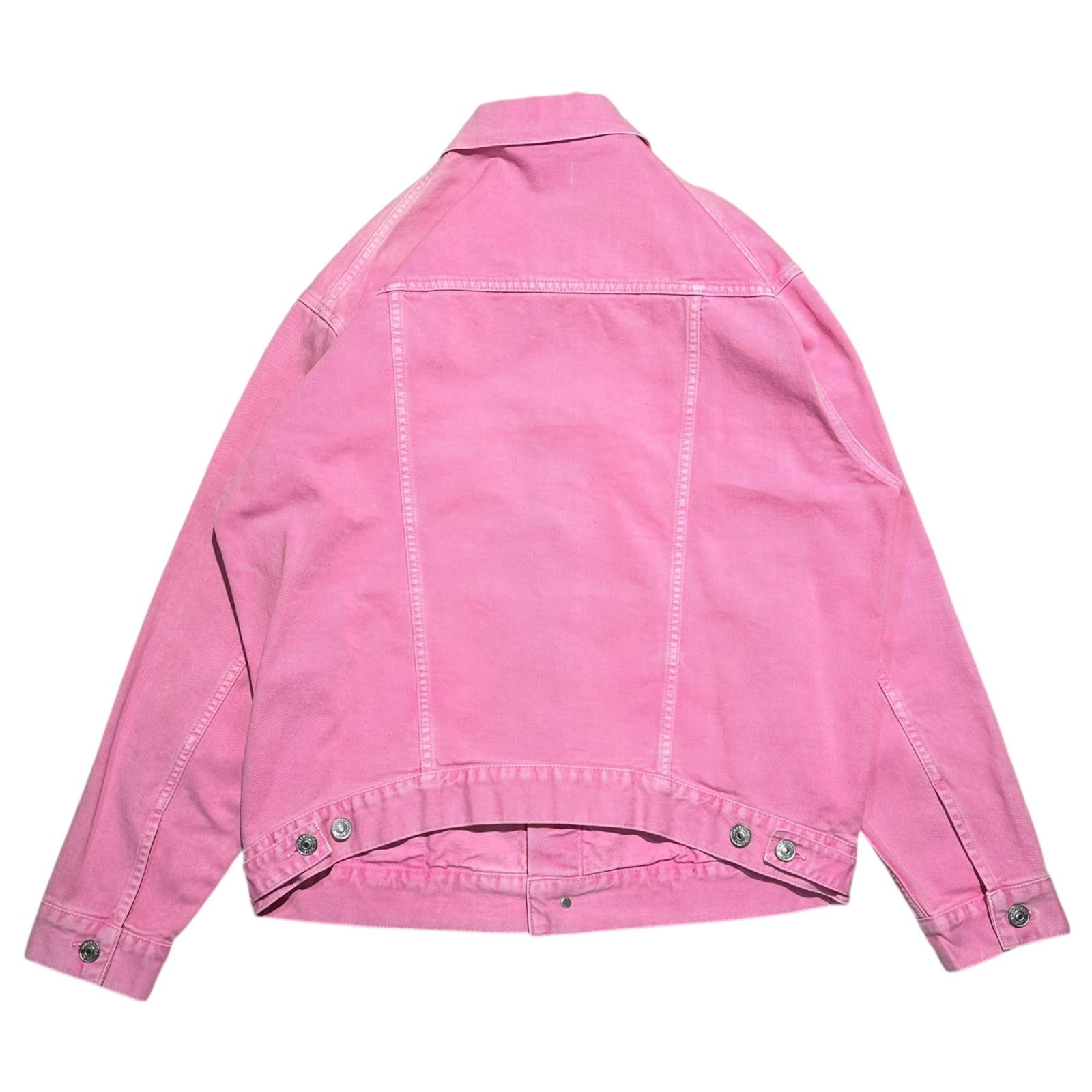 BALENCIAGAのデニムジャケット　ピンク BALENCIAGA(バレンシアガ) 21SS Front Logo Dyed Pink Denim Jacket