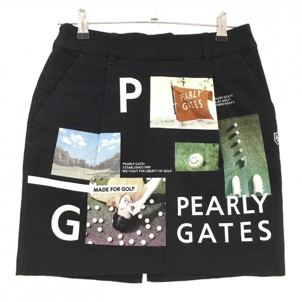 新品 PEARLY GATES パーリーゲイツ ゴルフ スカート ブラック 黒 PGG】【直営店舗&公式オンライン限定】ストレッチデニット