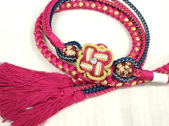 平和屋着物○和装小物 帯締め10本 高麗組 手組紐 金糸 逸品 未使用  