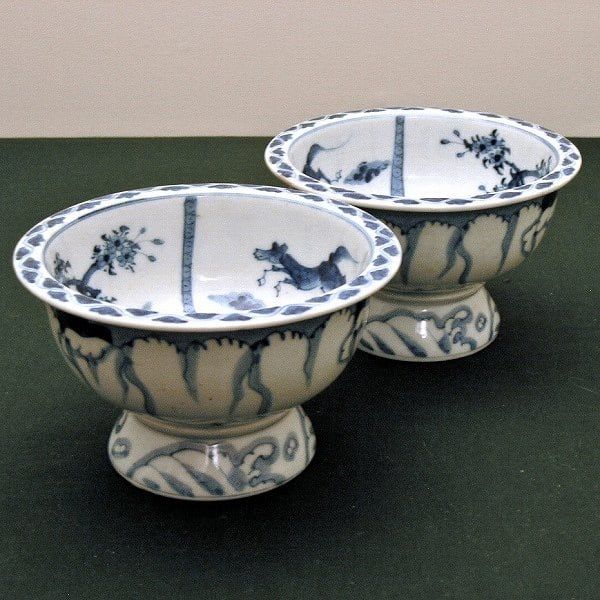 古伊万里 脚付小鉢 ２客セット No.161205-52 梱包サイズ60