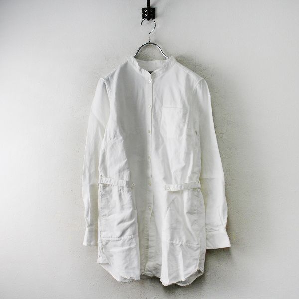 LIBECO リベコ リネンスタンドカラー ポケットシャツ /ホワイト【2400013098847】