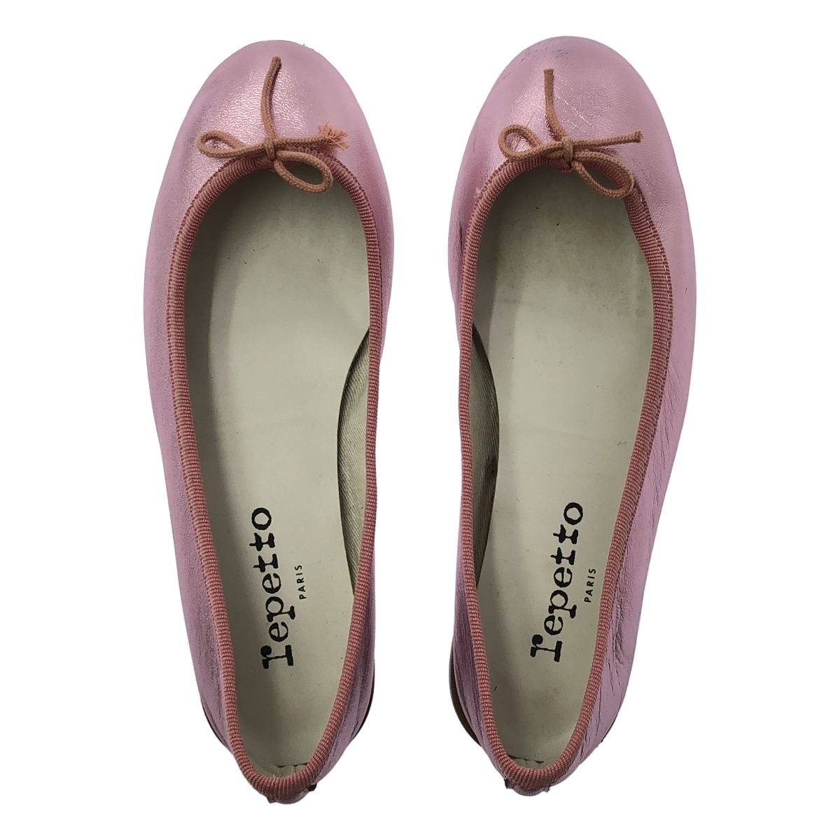 美品】 repetto / レペット | レザー リボン フラット バレエ