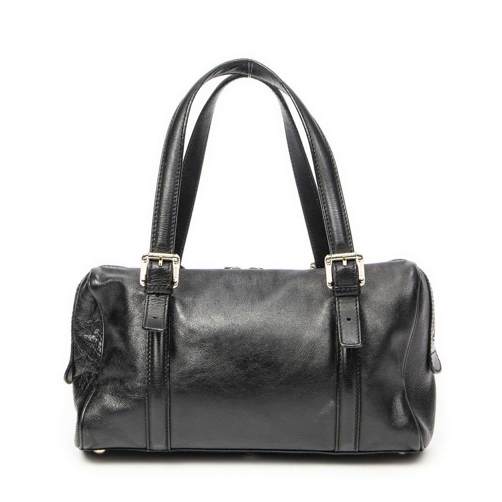 GUCCI グッチスモールヘリテージボストン黒カーフスキンレザーA