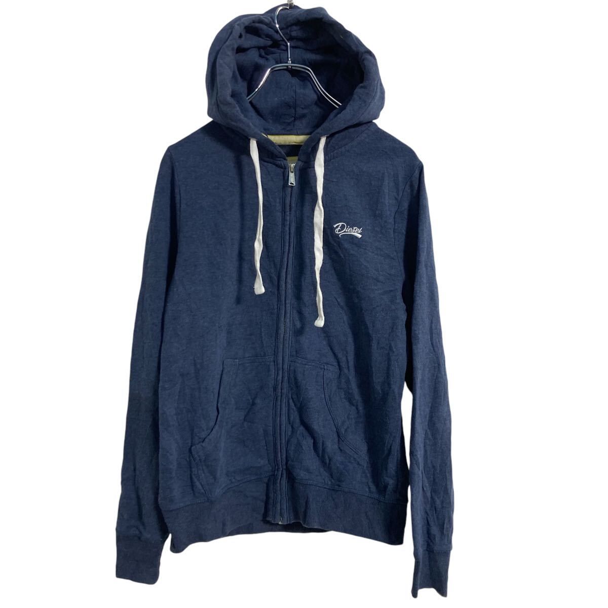 DIESEL ロゴスウェット パーカー レディース M ブルーグレー 