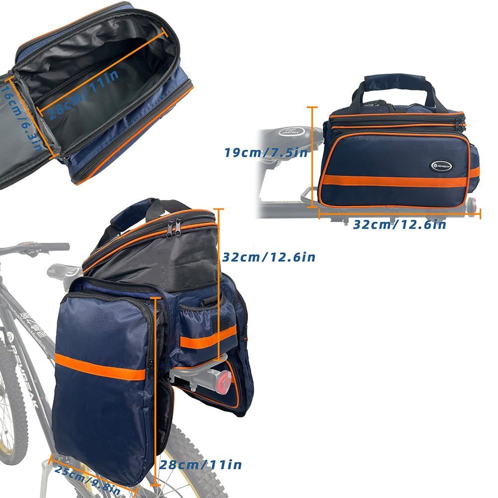 新着商品】10L/25L 自転車バイクラックバッグ 多機能ポリエステル
