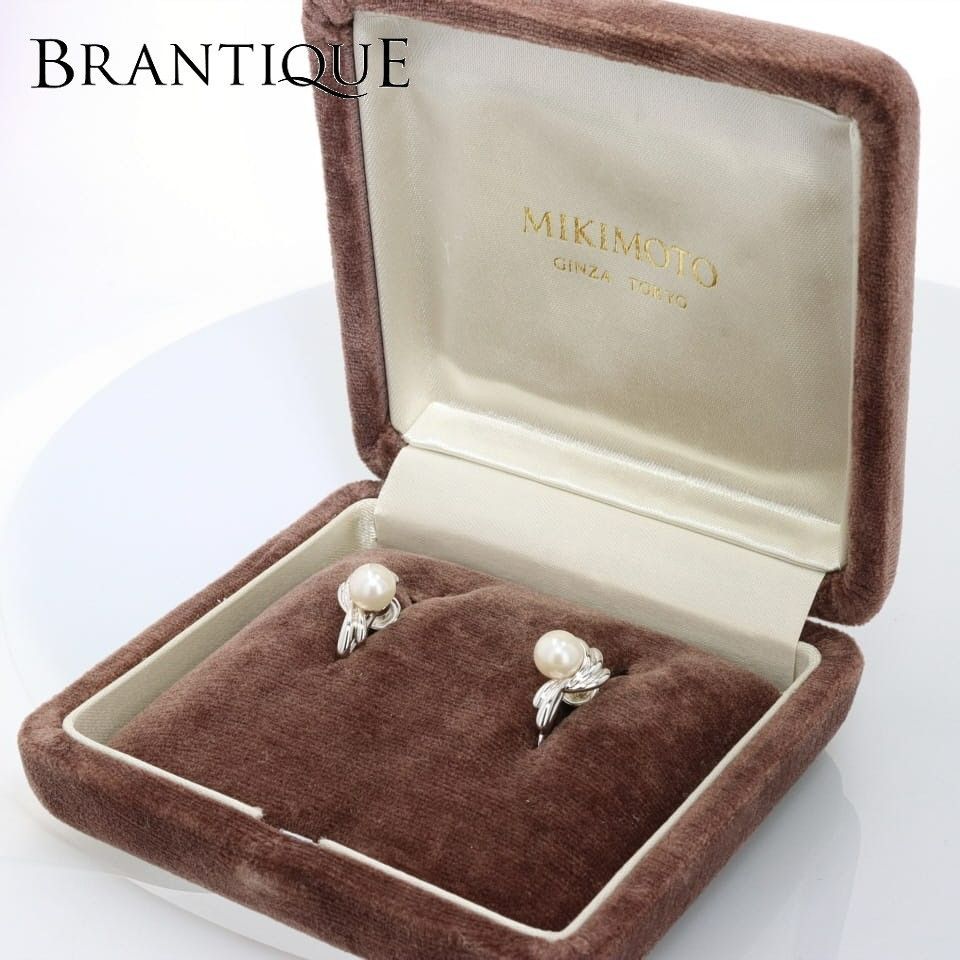 MIKIMOTO】ミキモト SV シルバー パール アコヤ貝真珠 イヤリング  