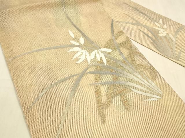 平和屋着物＊夏物 九寸名古屋帯 唐織 籬草花文 金銀糸 正絹 逸品