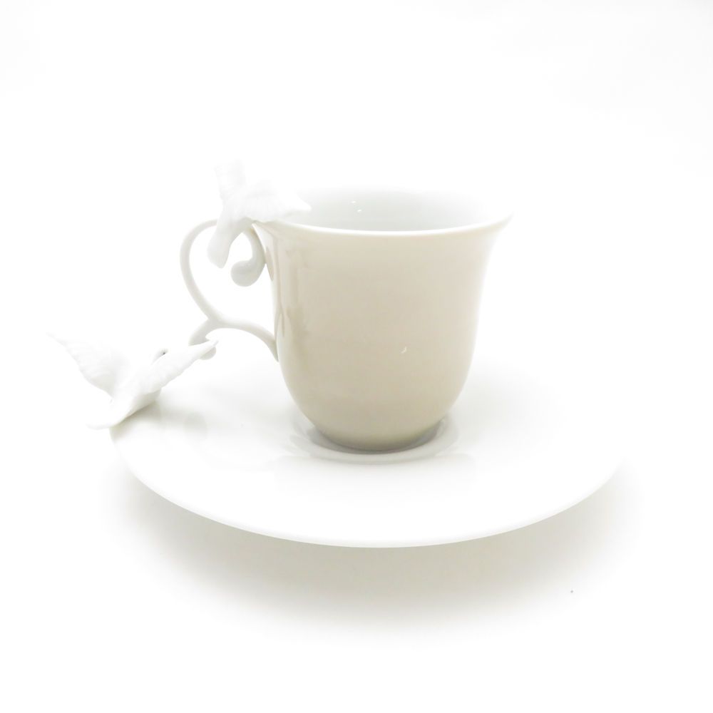 美品 LLADRO リヤドロ 犬と小鳥 デミタスカップ＆ソーサー ドッグ 犬  