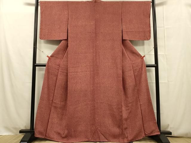 平和屋着物□上質な色無地 赤紅色 反端付き 正絹 逸品 AAAZ3607mf