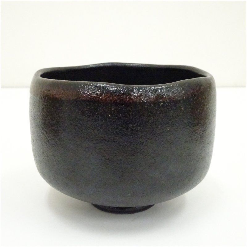□茶器 黒楽 大野九行 茶碗 茶道具 黒楽茶碗 九行 在印(