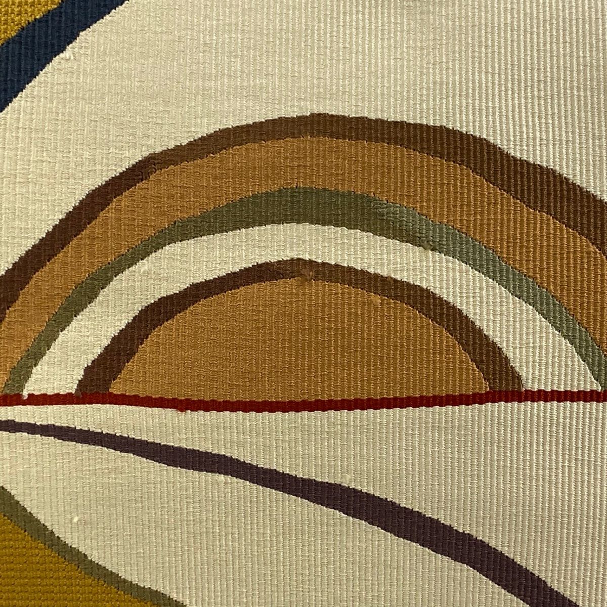 名古屋帯 秀品 八寸名古屋帯 松葉仕立て 幾何学模様 黄土色 正絹