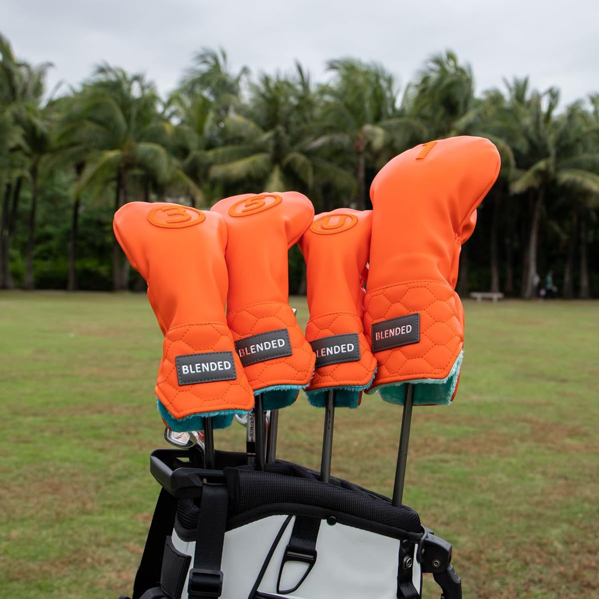 ゴルフヘッドカバー ４点セット BLENDED オレンジ 1W FW UT 新品 ゴルフ ヘッドカバー 4点セット BLENDED オレンジ ゴルフ