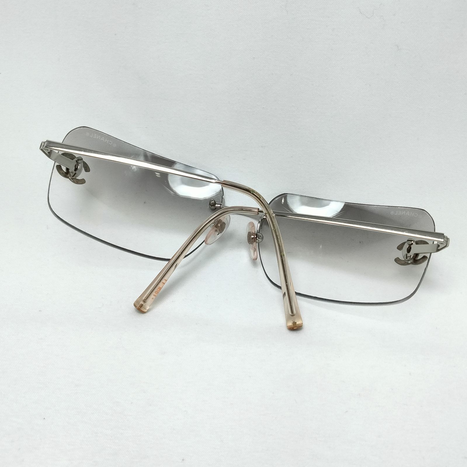 CHANEL サングラス リムレス 4017-d グレー ストーン ココマーク ✨️CHANEL✨️シャネル 4017-D ココマーク サングラス グレー