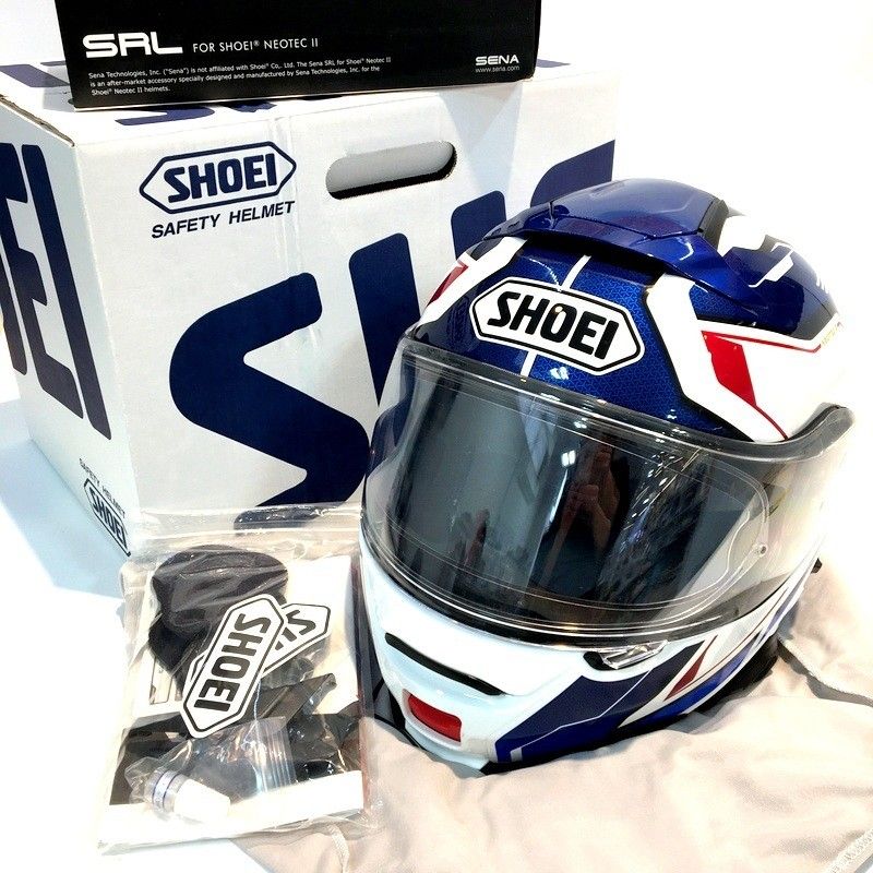 SHOEI NEOTEC2 RESPECT SENA SRL TC-10 システムヘルメット ネオテック2 リスペクト オートバイ インカム付  Lサイズ ブルー レッド 除菌消臭済 ショウエイ バイク用品 ◇TA1011 - メルカリ