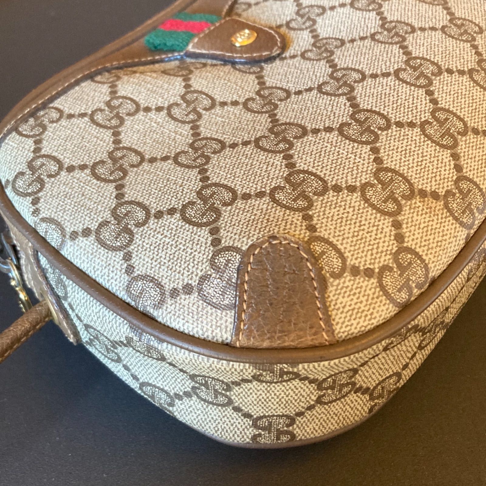 希少 OLD GUCCI オールドグッチ ショルダーバッグ シェリーライン