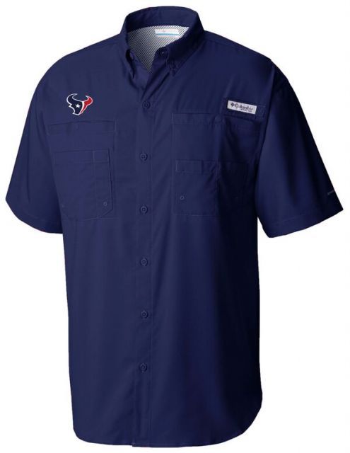 【送料無料】 コロンビア メンズ シャツ トップス Columbia Men's Houston Texans Blue Tamiami Short Sleeve Shirt