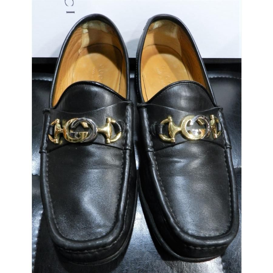 GUCCI◇ホースビットローファー/UK7/BLK/レザー/570894/箱有 - メンズ