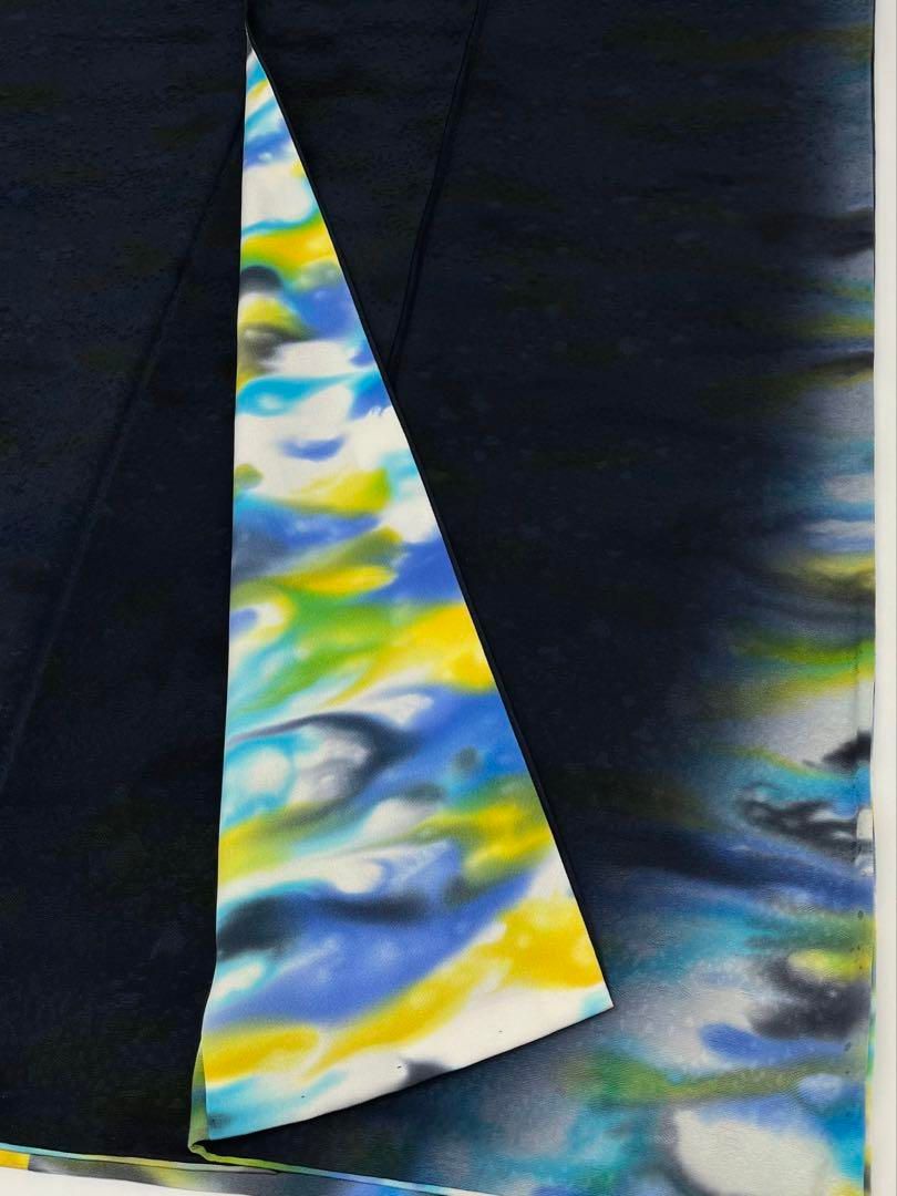 絵羽小紋 個性的 ニュアンス 柄八掛 紋意匠 正絹 ガード加工済