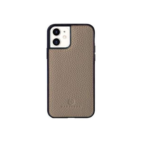 【色:グレージュ_サイズ:iPhoneXR】HANATORA iPhoneXR HANATORA] iPhone XR 本革ケース シュリンクカーフレザー