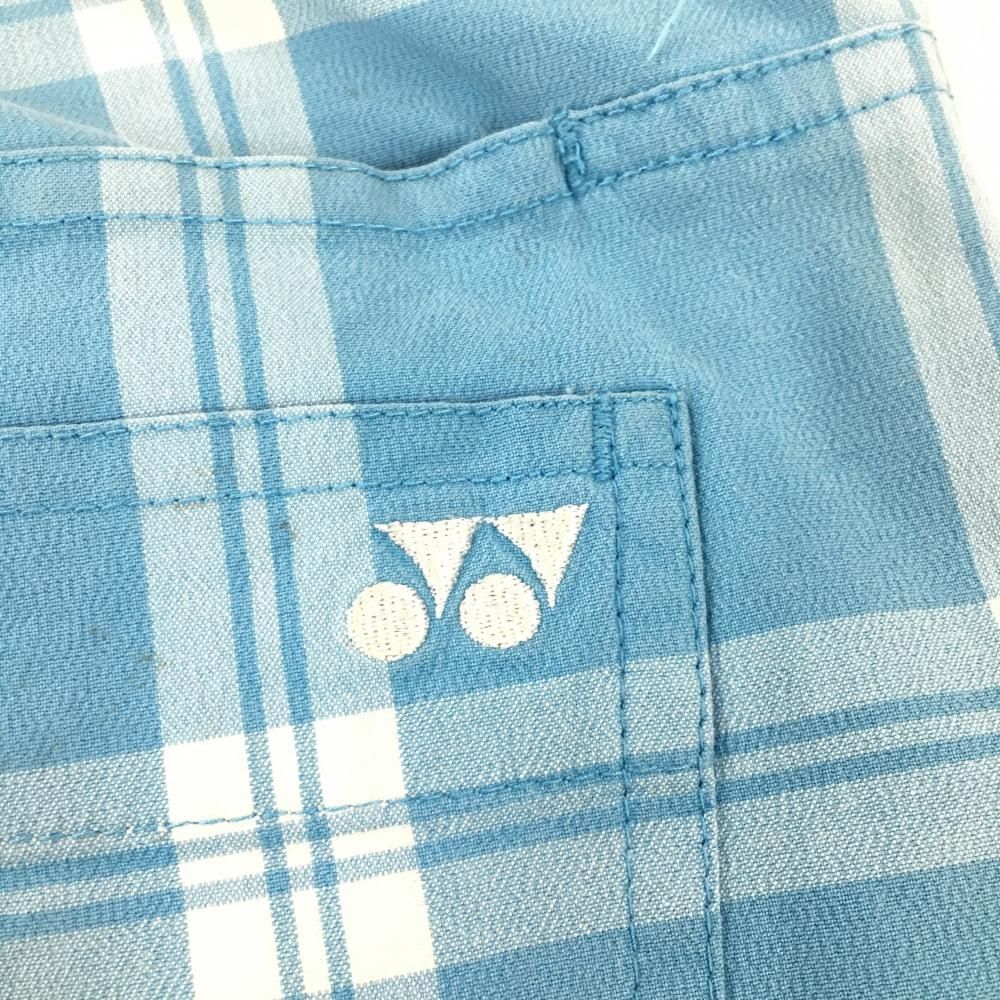 YONEXヨネックス青と白のチェック柄ゴルフパンツ