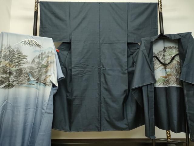 平和屋着物○男性 本場大島紬 アンサンブル 長襦袢（無双仕立て