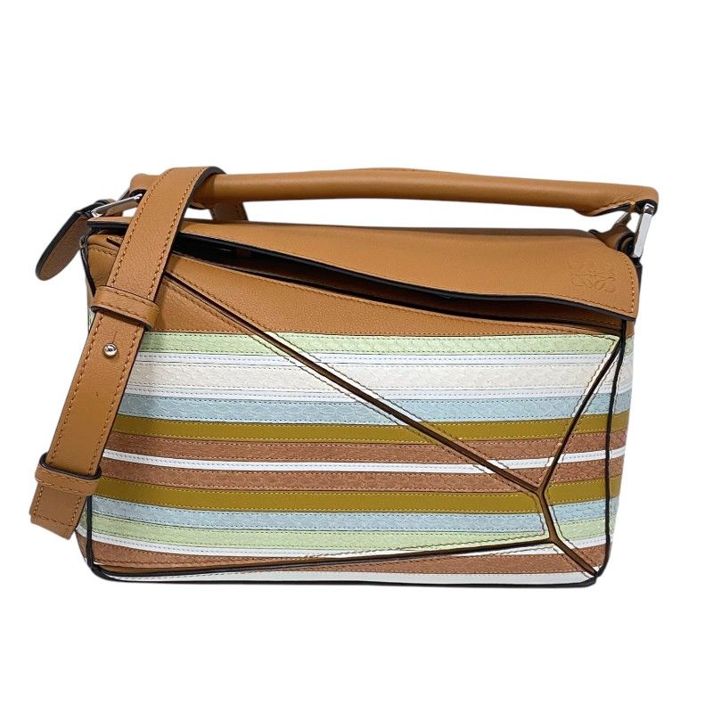 ロエベ LOEWE パズルバッグ スモール タン×マルチカラー カーフ