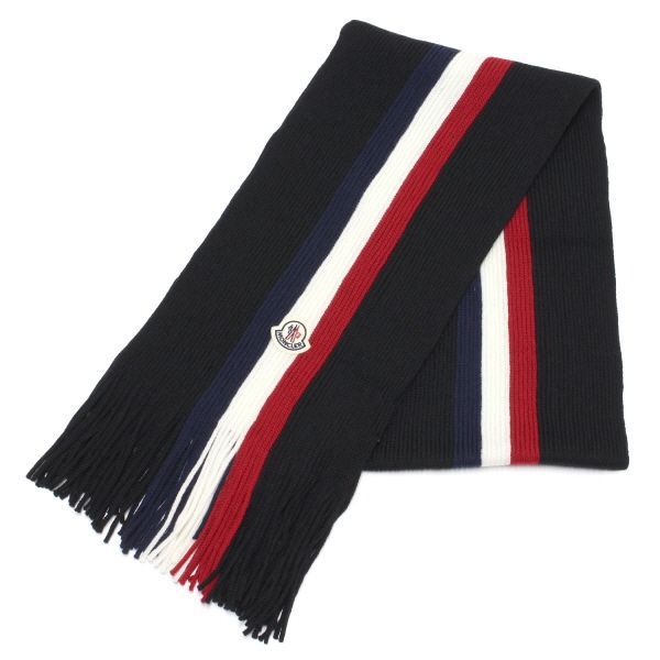 MONCLER トリコロールカラー　ウールマフラー MONCLER モンクレール マフラー メンズ ストール トリコロール