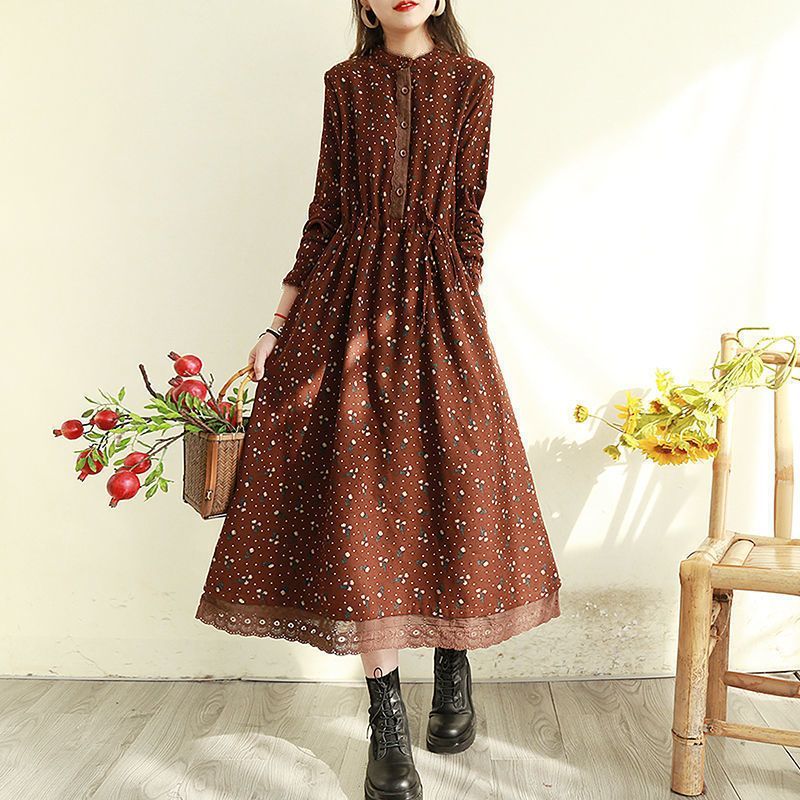 GG ☆ VALENTINO 長袖 総柄 ロングワンピース 高級婦人服 hstqz13.jpg