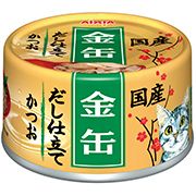 【同梱不可】【48個セット】 アイシア　金缶 だし仕立て かつお 70g