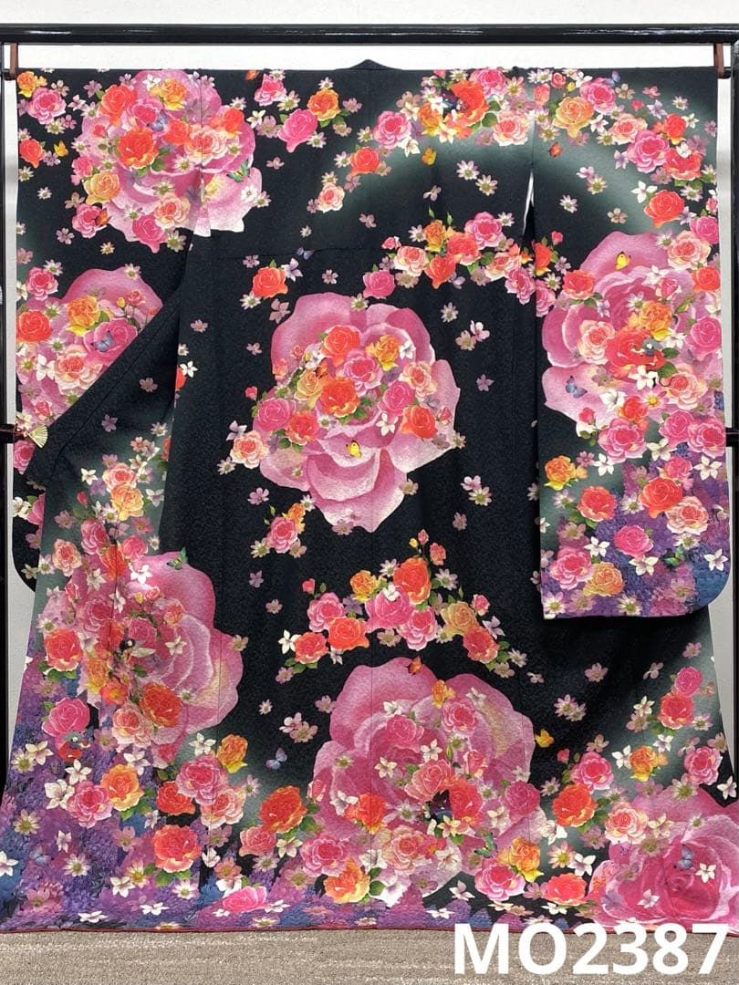 作家振袖 永田萌 豪華 銀通し 紋意匠 妖精 薔薇 身丈173cm