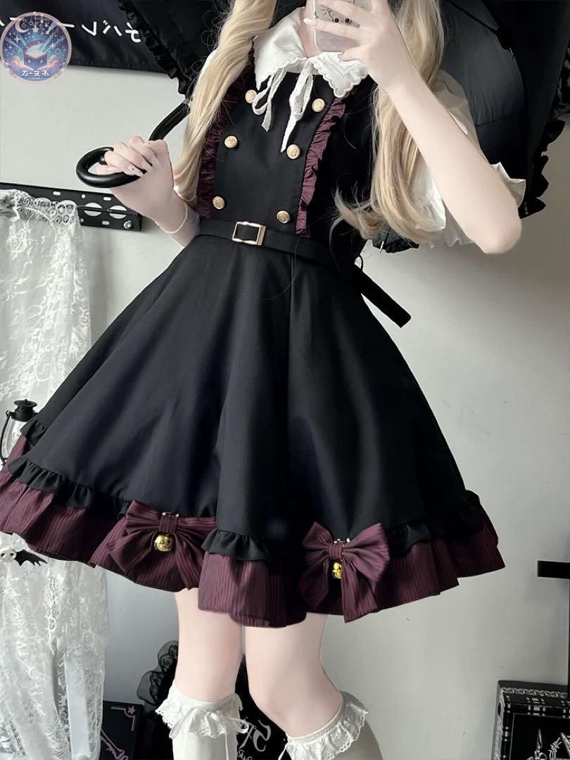 東京都内 春のお出かけに イベントにもぴったり 学生服風ロリータワンピ ブラウス付き