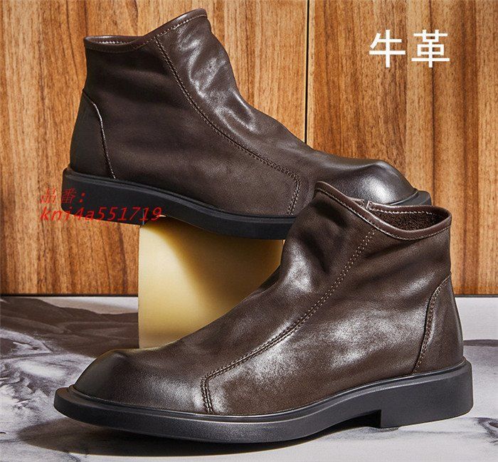 マーティンブーツ ブーツメンズ ショートブーツ 牛革 紳士靴 防寒 バイクブーツ かっこいいワークブーツ 秋冬 kni4a551719