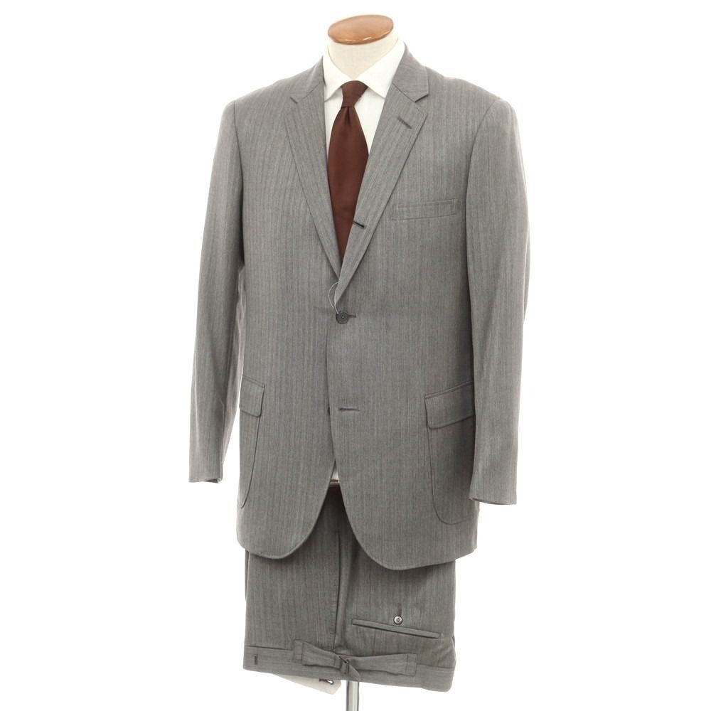 【中古】バタクハウスカット batak house cut ウールカシミヤ ヘリンボーン 2つボタンスーツ グレー【サイズ38】【メンズ】