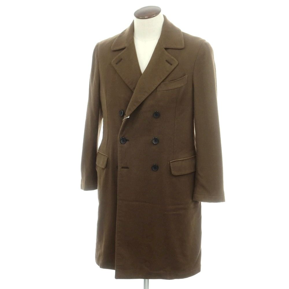 ベルベスト Belvest カシミヤ ダブルブレストコート オリーブ サイズ50 メンズ