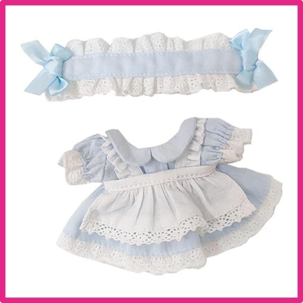 Style:Light Blue niannyyhouse 10cm ぬいぐるみ 服 メイド ドレス 綿人形服 着せ替え (Light Blue)