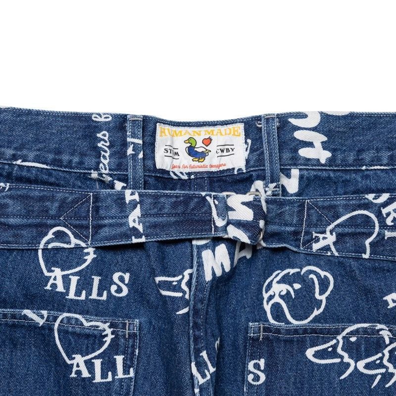 human made PRINTED DENIM BAGGY JEANS