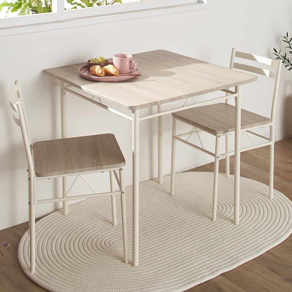 アイリス ダイニングテーブル 3点セット テーブル イス ブラウン AS