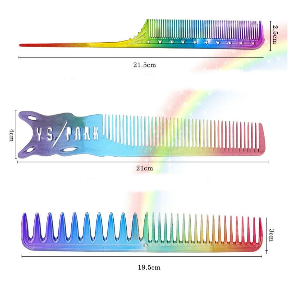 レインボーコーム3本セット 虹色コーム - ブラシ