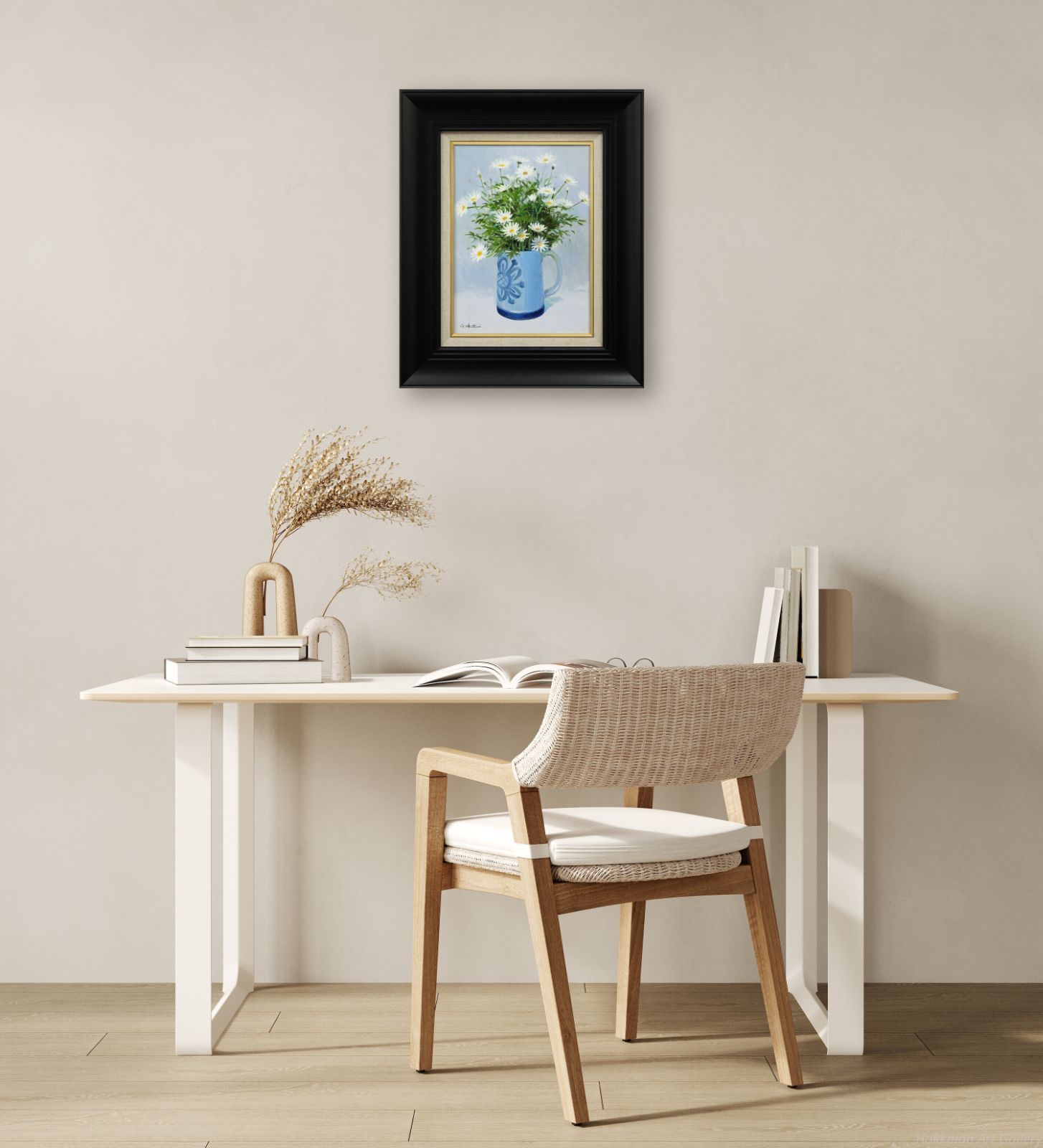 服部譲司 マーガレット 油絵 油彩画 絵画