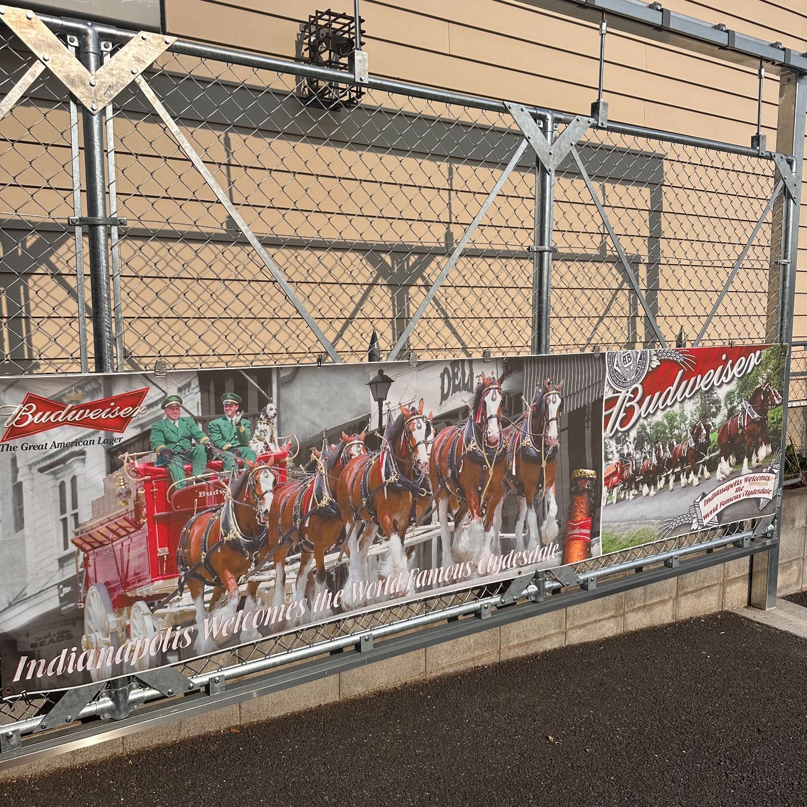 Budweiser Clydesdales 3.6m×0.9mバナー 壁掛け用穴あり