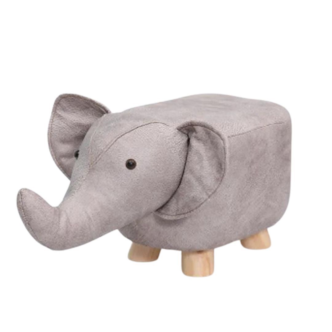 アニマルスツール ゾウ 木製 椅子 グレー 子ども用 ロースツール インテリア エレファント アニマルチェア