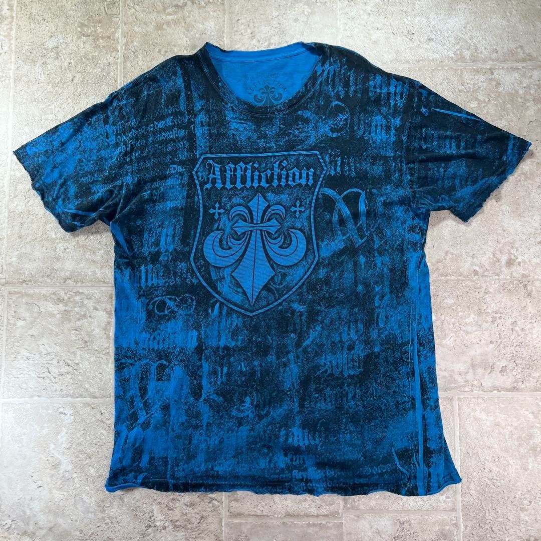 USA製】古着 AFFLICTION Tシャツ 全面 総柄 ゴシック y2k - メルカリ