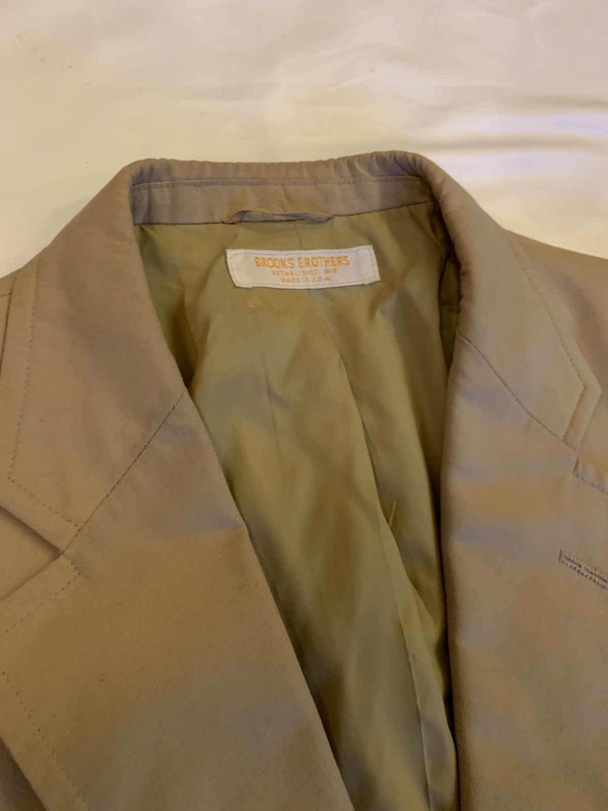 70s Brooks Brothers No.1 Suck Suit ブルックスブラザーズ サックスーツ テーラードジャケット サイズ41R  実寸Lサイズ相当 ベージュ USA製 米国製 ACTWU