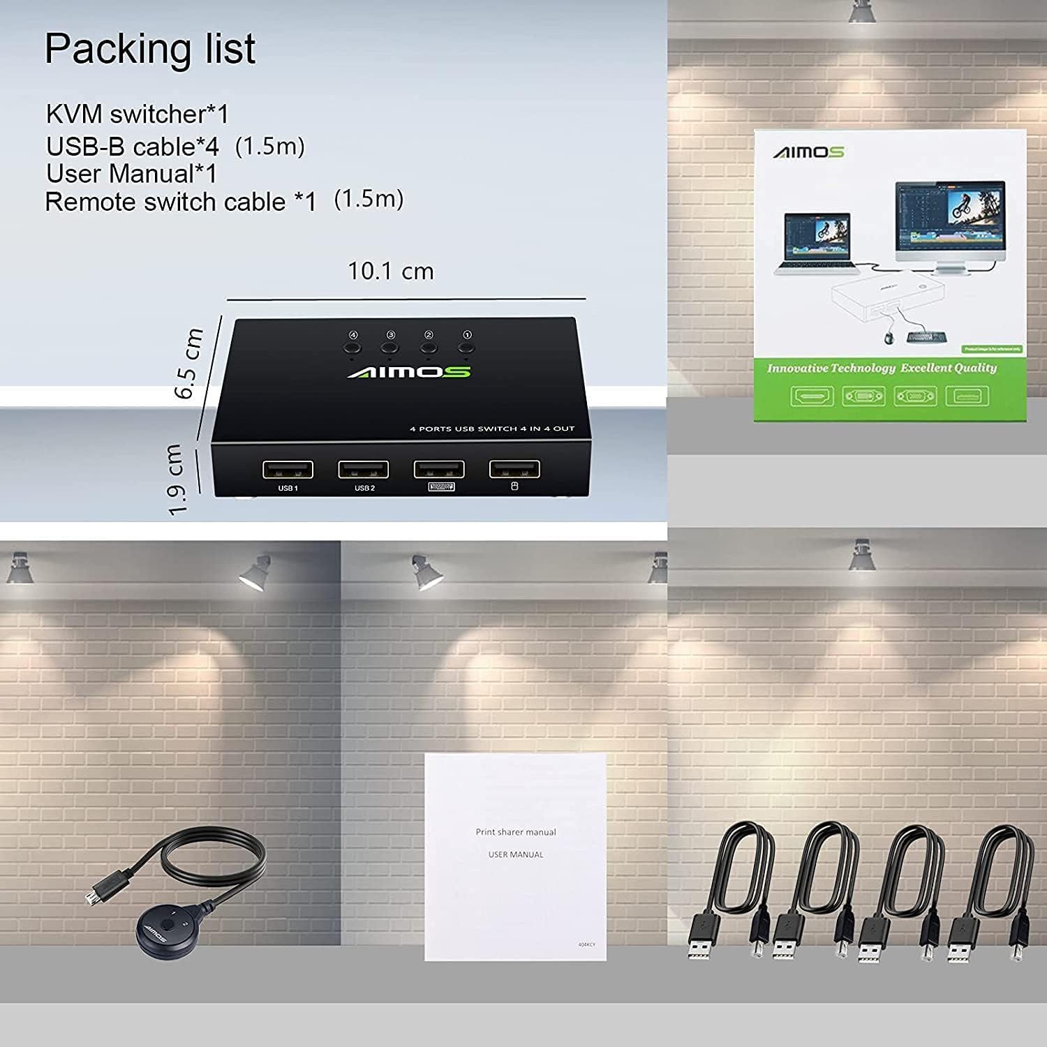 AIMOS デュアルモニター USB3.0 KVM 切替器 2入力2出力 41 デュアル