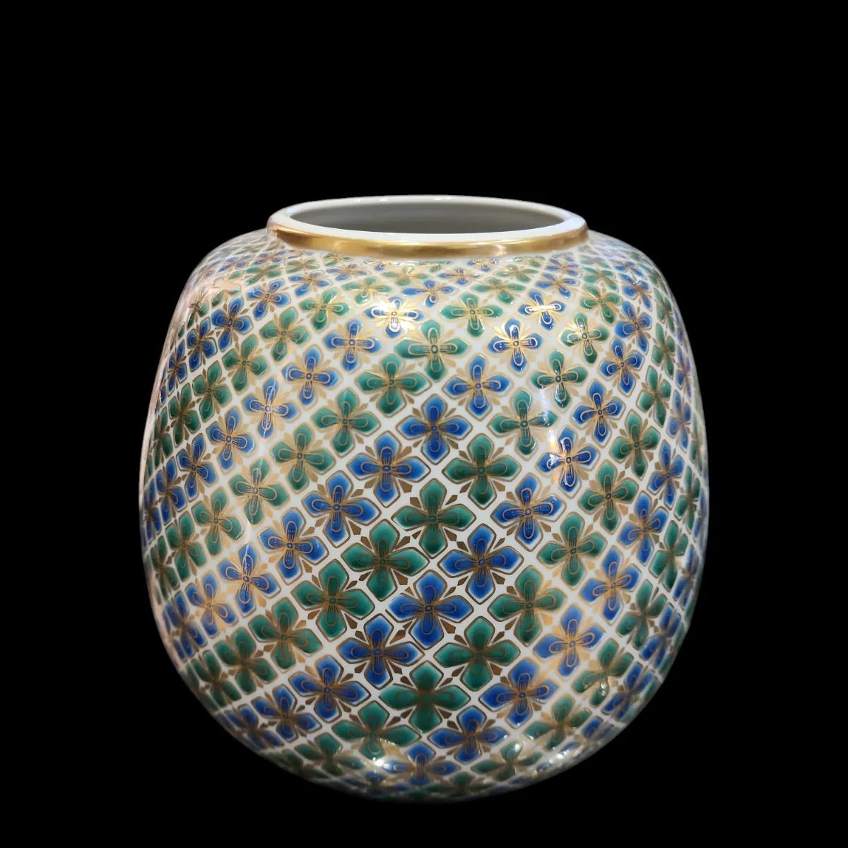 九谷焼 栄山 絢爛豪華 金襴紋 花瓶 インテリア 置物 花入れ 茶道具